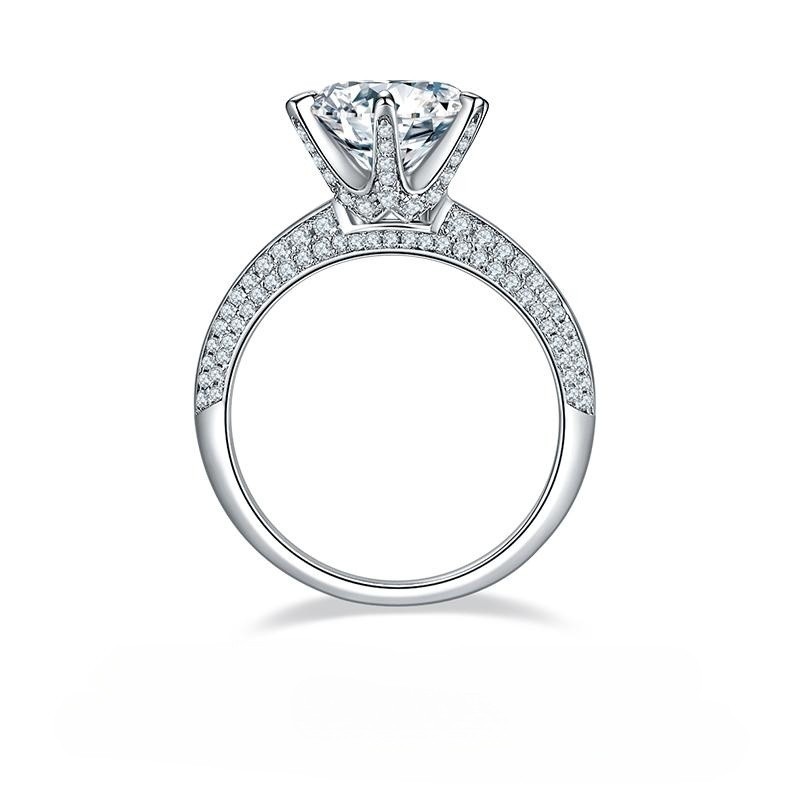 3CT Moissanite Ring In Sterling Silver