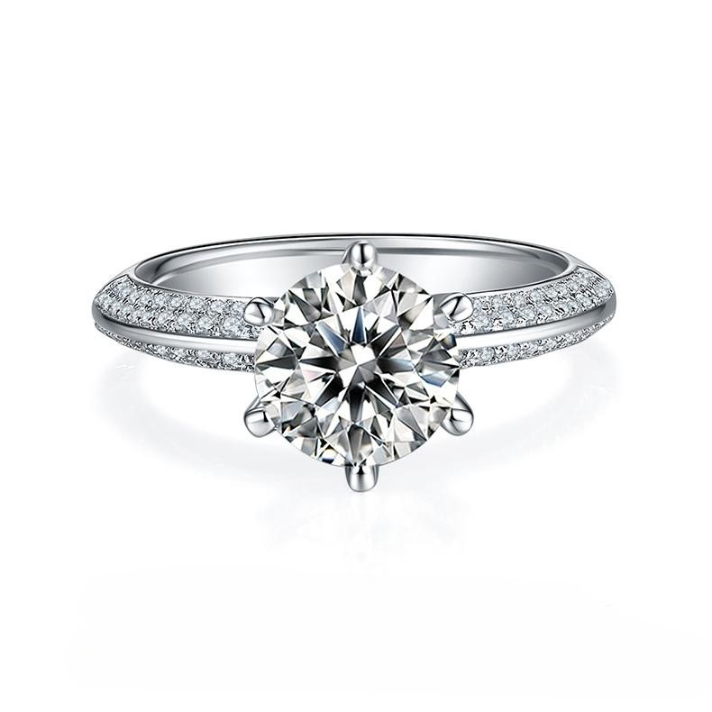 2CT Moissanite Ring In Sterling Silver