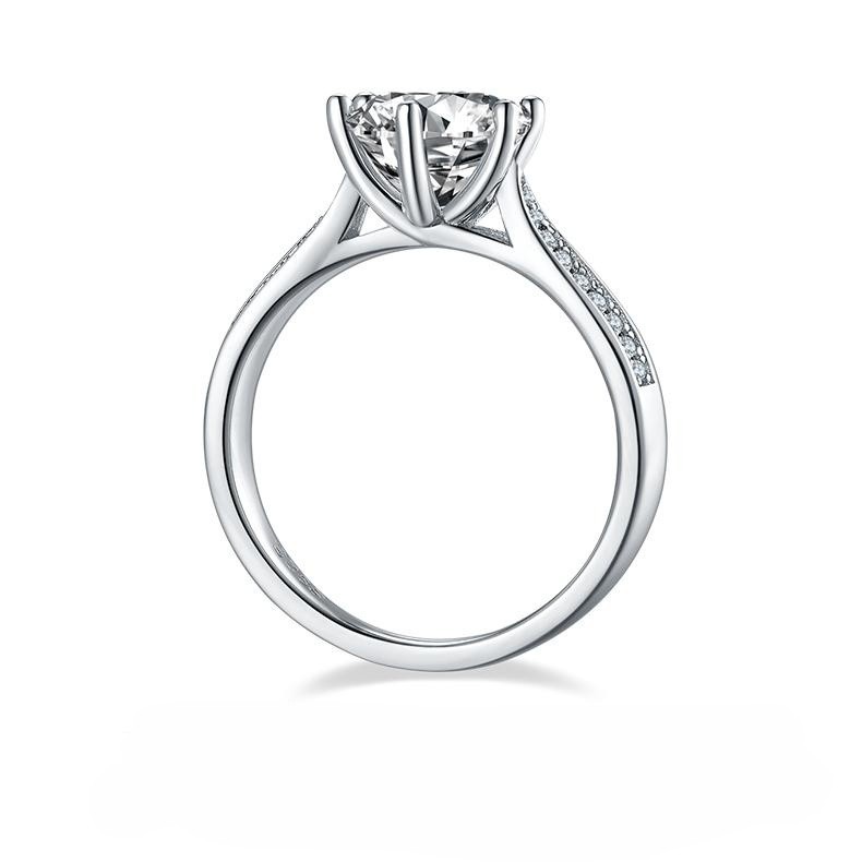 2CT Moissanite Ring In Sterling Silver