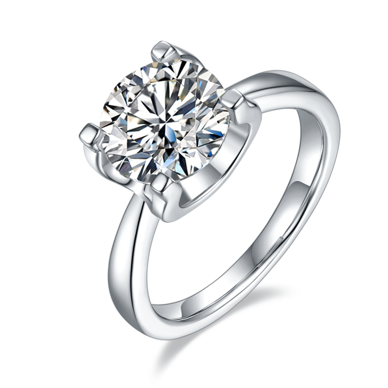 3CT Moissanite Ring In Sterling Silver