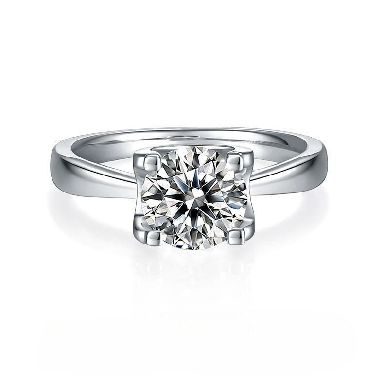 1.5CT Moissanite Ring In Sterling Silver