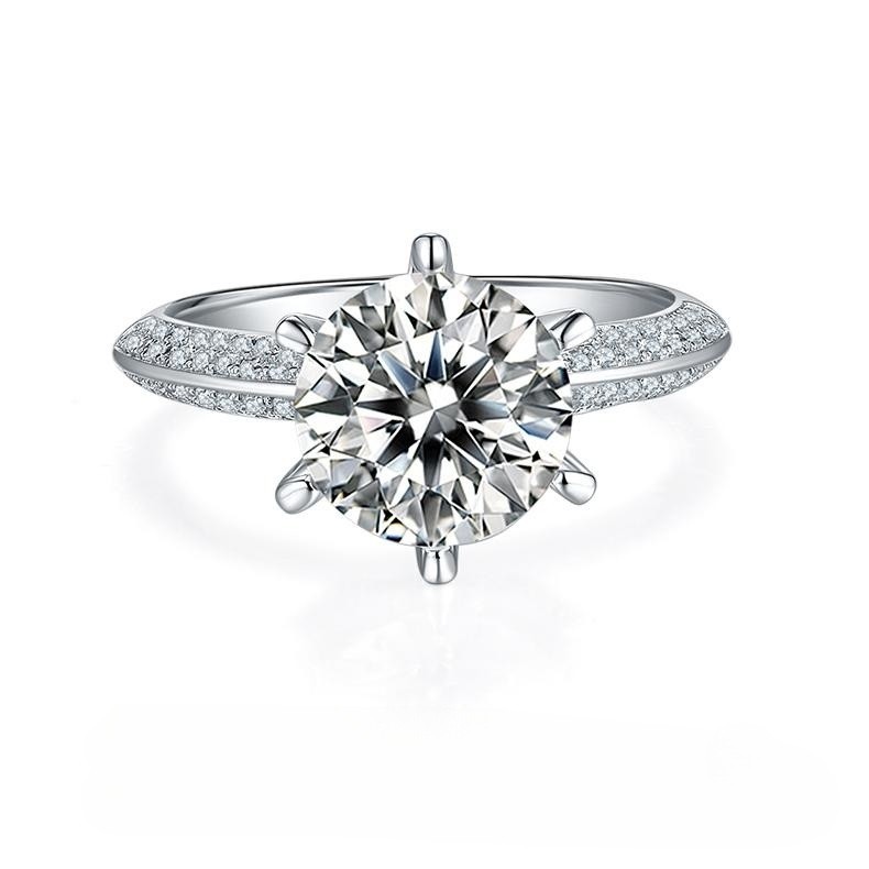 3CT Moissanite Ring In Sterling Silver