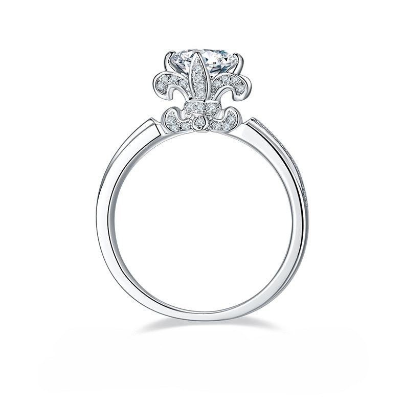 1CT Moissanite Ring In Sterling Silver