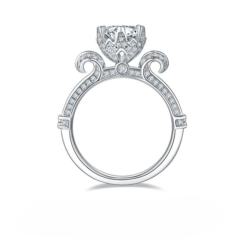 1CT Moissanite Ring In Sterling Silver