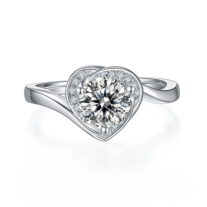 1CT Moissanite Ring In Sterling Silver