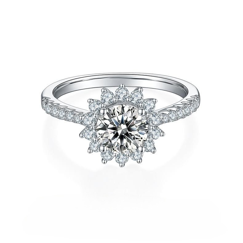 1CT Moissanite Ring In Sterling Silver