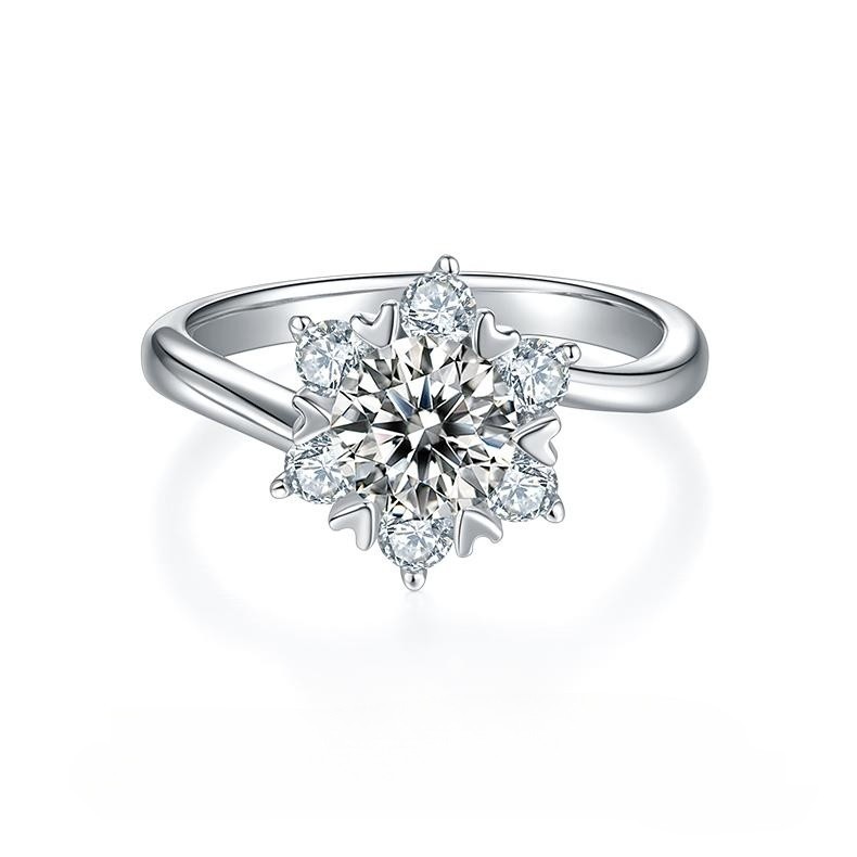 1CT Moissanite Ring In Sterling Silver