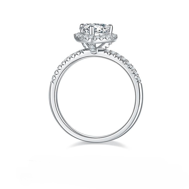 1CT Moissanite Ring In Sterling Silver