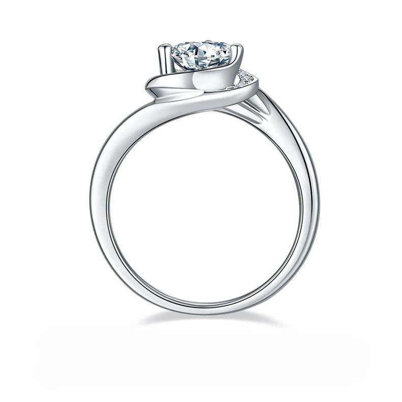 1CT Moissanite Ring In Sterling Silver