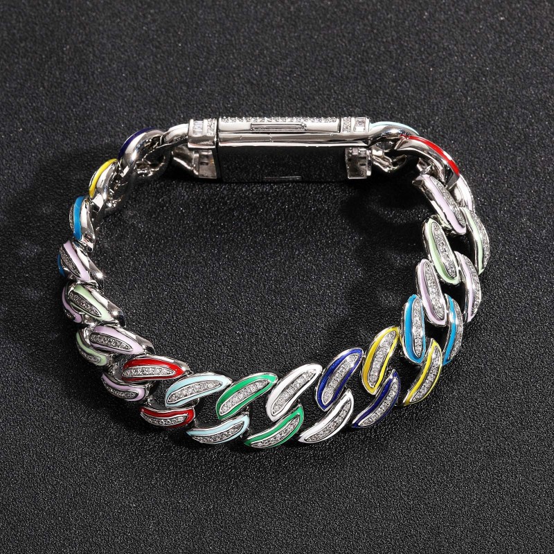 15mm Colorful Miami Cuban Bracelet/Chain