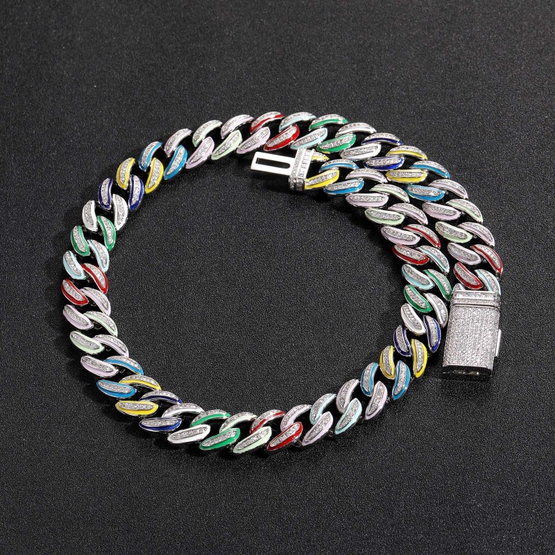15mm Colorful Miami Cuban Bracelet/Chain