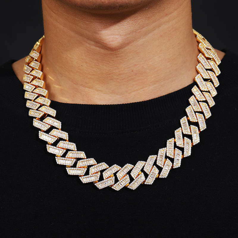 20mm Baguette Diamond Miami Cuban Bracelet/Chain