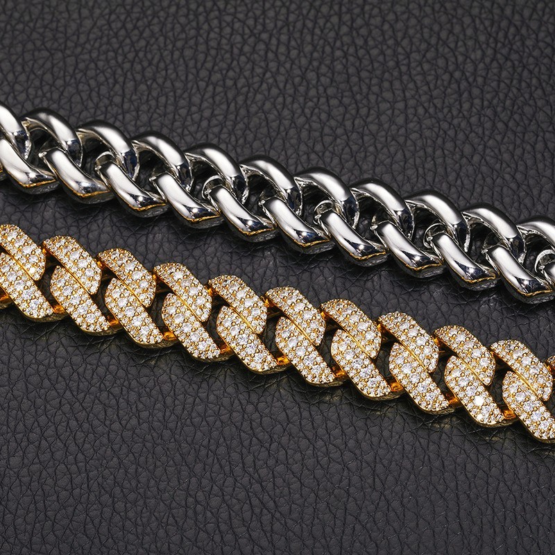 3-Row 15mm Miami Cuban Bracelet/Chain