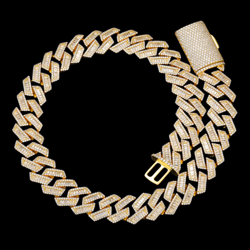 20mm Baguette Diamond Miami Cuban Bracelet/Chain