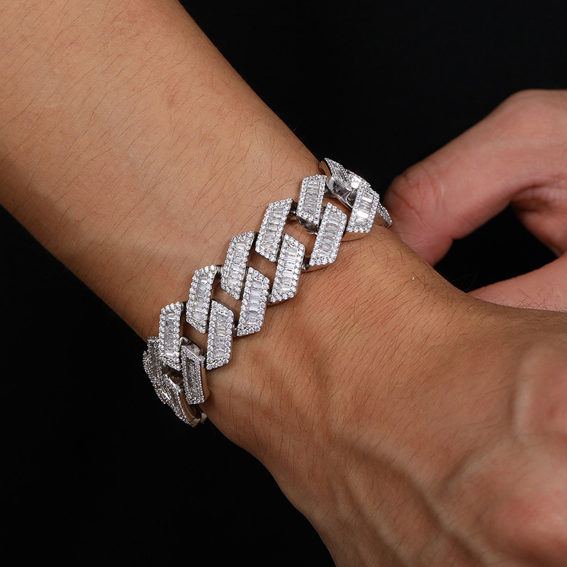 20mm Baguette Diamond Miami Cuban Bracelet/Chain