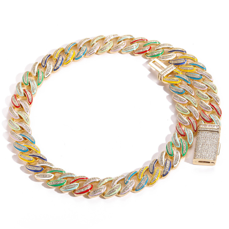 15mm Colorful Miami Cuban Bracelet/Chain