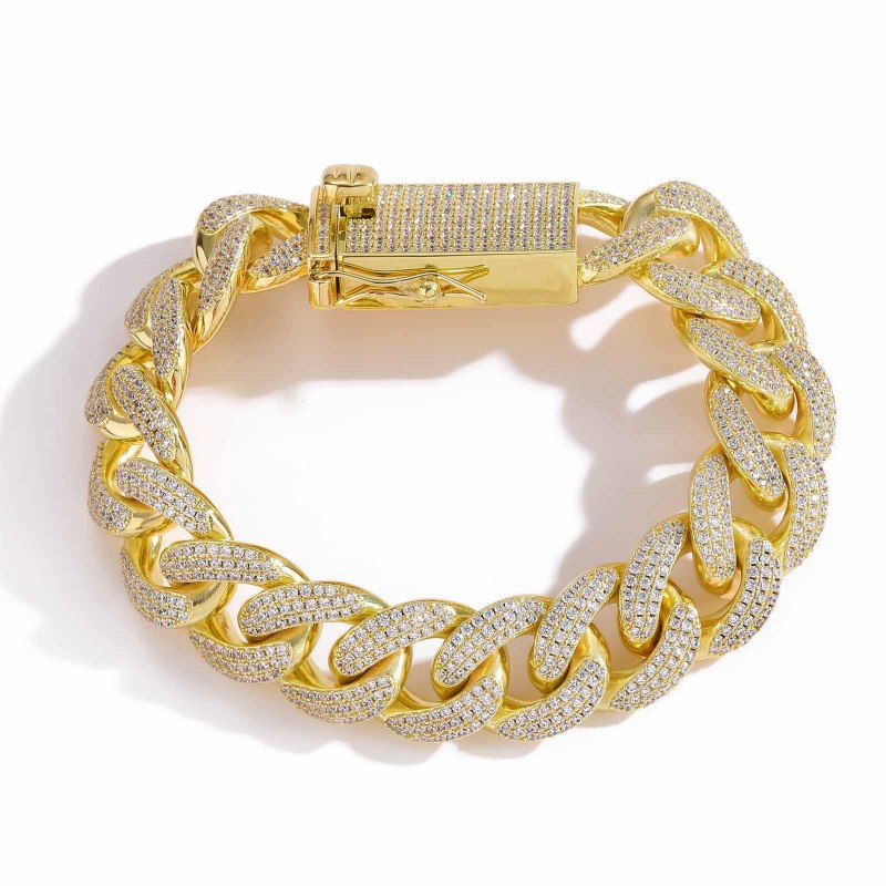 3-Row 18mm Miami Cuban Bracelet/Chain