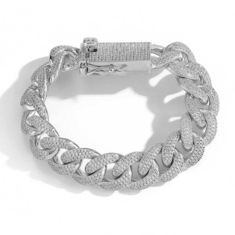 3-Row 18mm Miami Cuban Bracelet/Chain