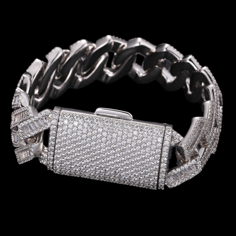 20mm Baguette Diamond Miami Cuban Bracelet/Chain