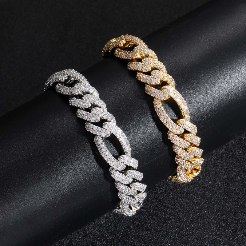 12mm Baguette Diamond Miami Cuban Bracelet/Chain