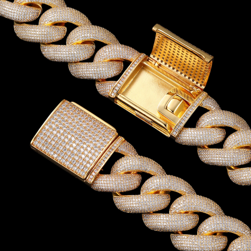 8-Row 25mm Miami Bubble Cuban Bracelet/Chain