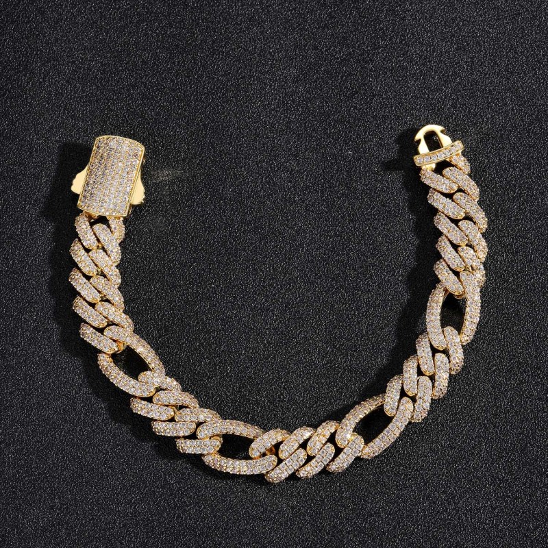 12mm Baguette Diamond Miami Cuban Bracelet/Chain