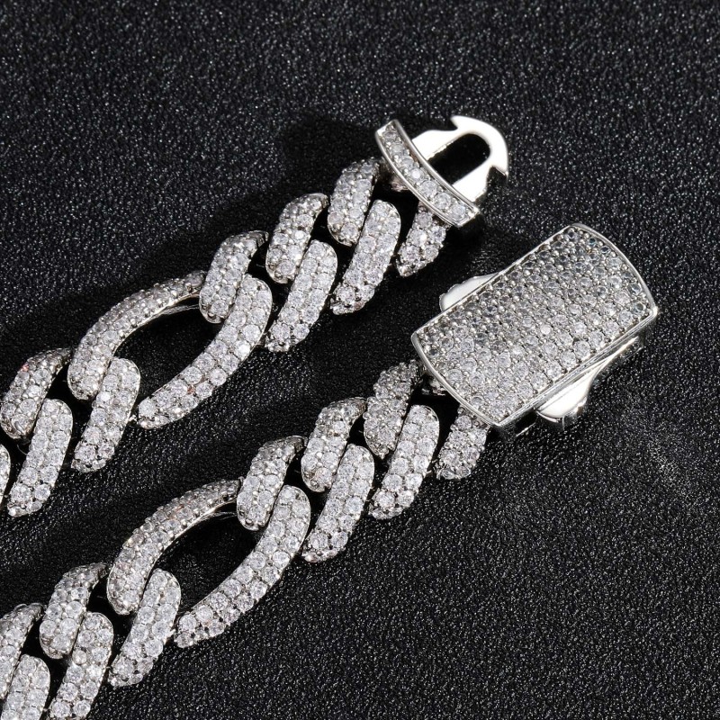 12mm Baguette Diamond Miami Cuban Bracelet/Chain