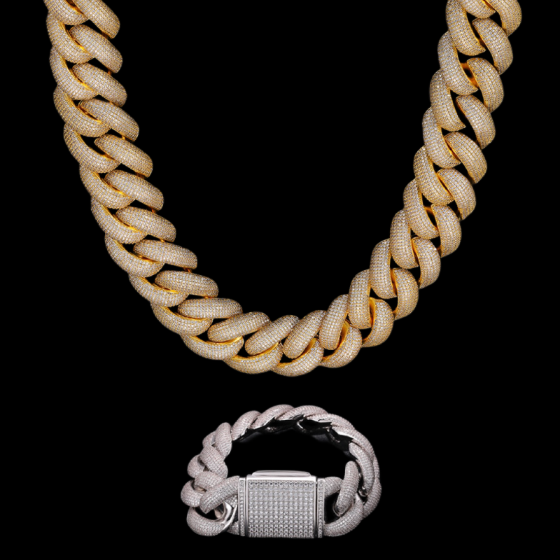 8-Row 25mm Miami Bubble Cuban Bracelet/Chain