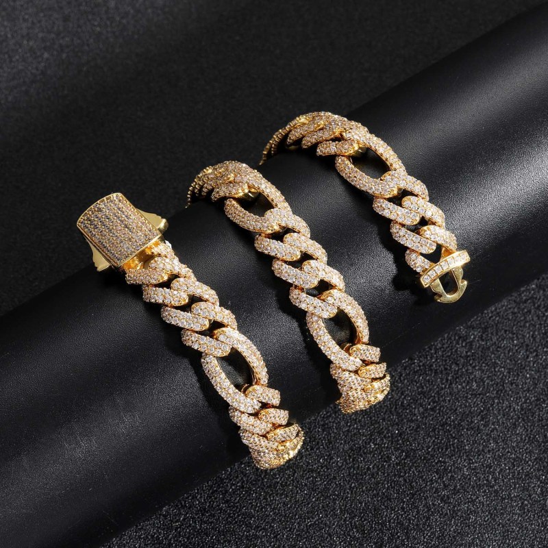 12mm Baguette Diamond Miami Cuban Bracelet/Chain