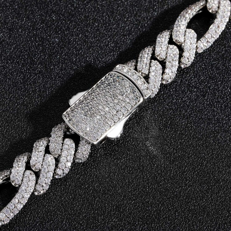 12mm Baguette Diamond Miami Cuban Bracelet/Chain