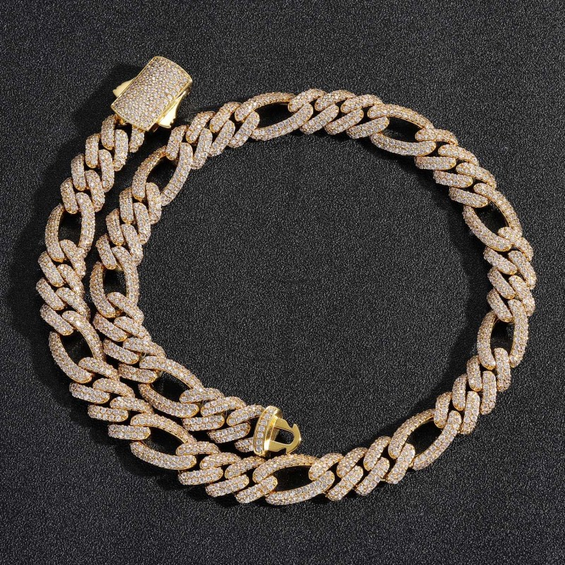 12mm Baguette Diamond Miami Cuban Bracelet/Chain