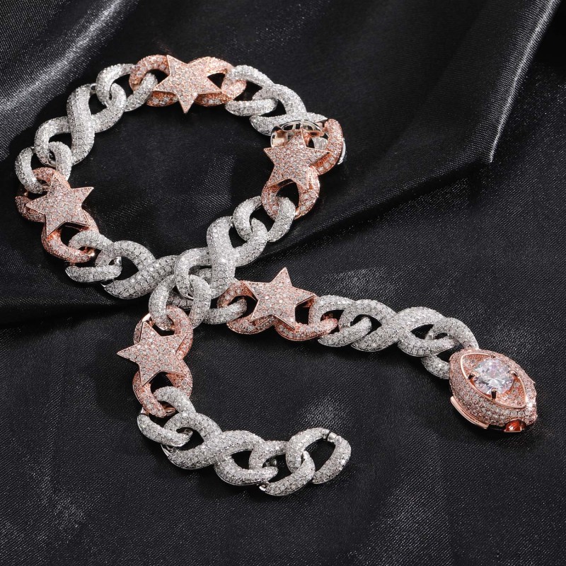 17mm Pentagram Cuban Bracelet/Chain