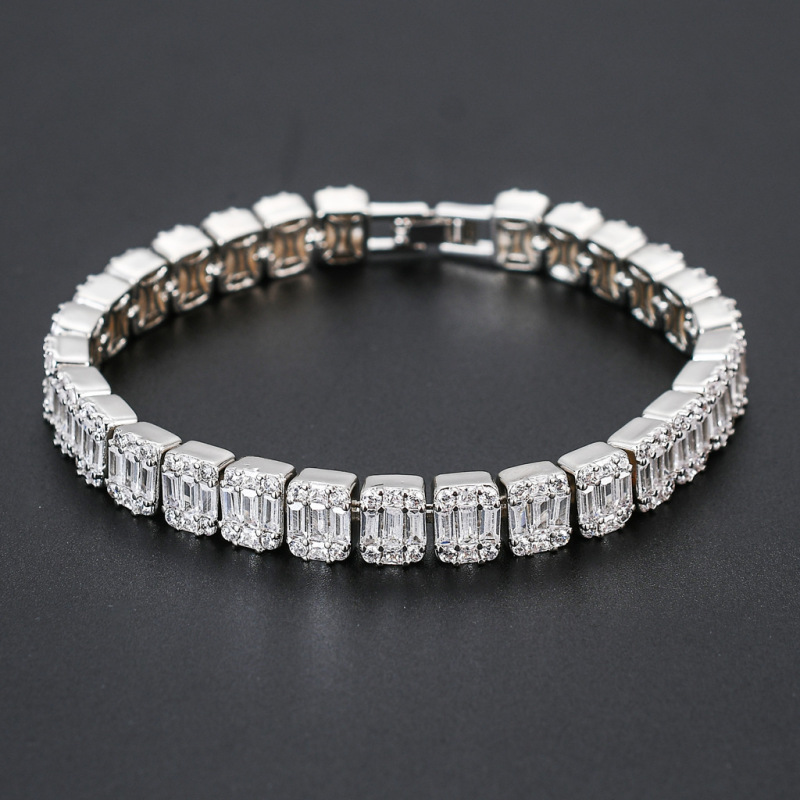 9mm Baguette Diamond Cuban Bracelet