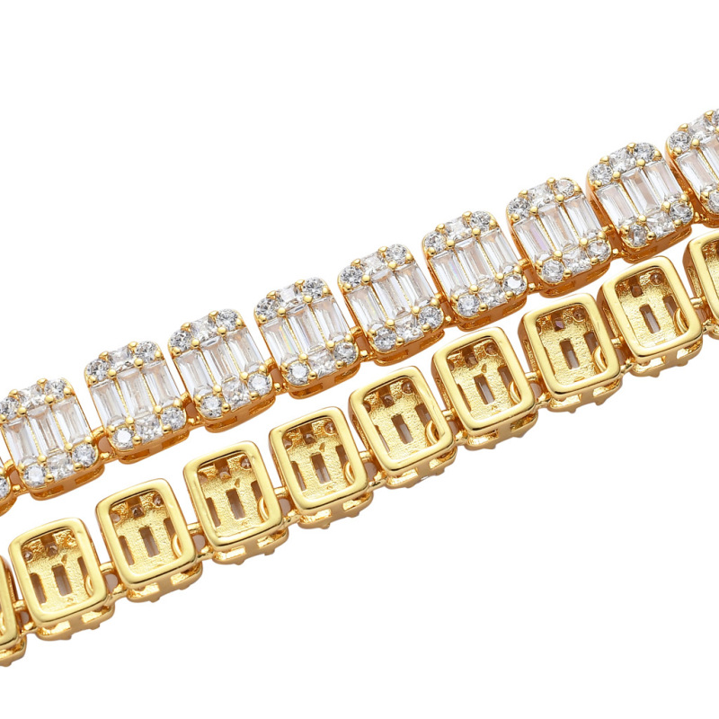 9mm Baguette Diamond Cuban Bracelet