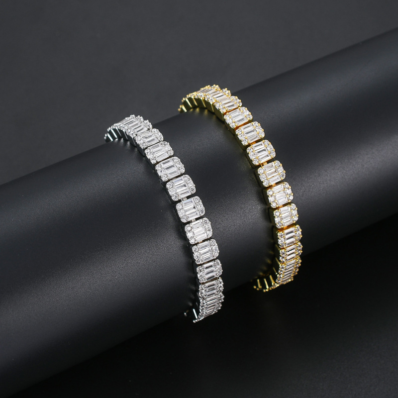 9mm Baguette Diamond Cuban Bracelet