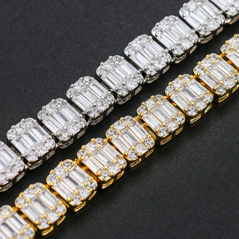 9mm Baguette Diamond Cuban Bracelet