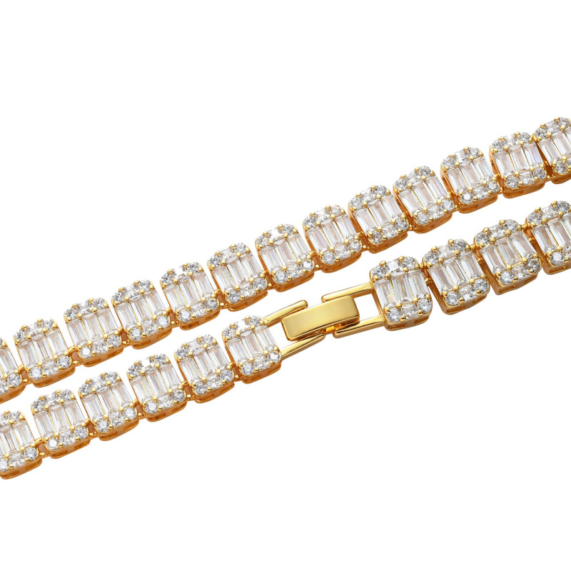 9mm Baguette Diamond Cuban Bracelet