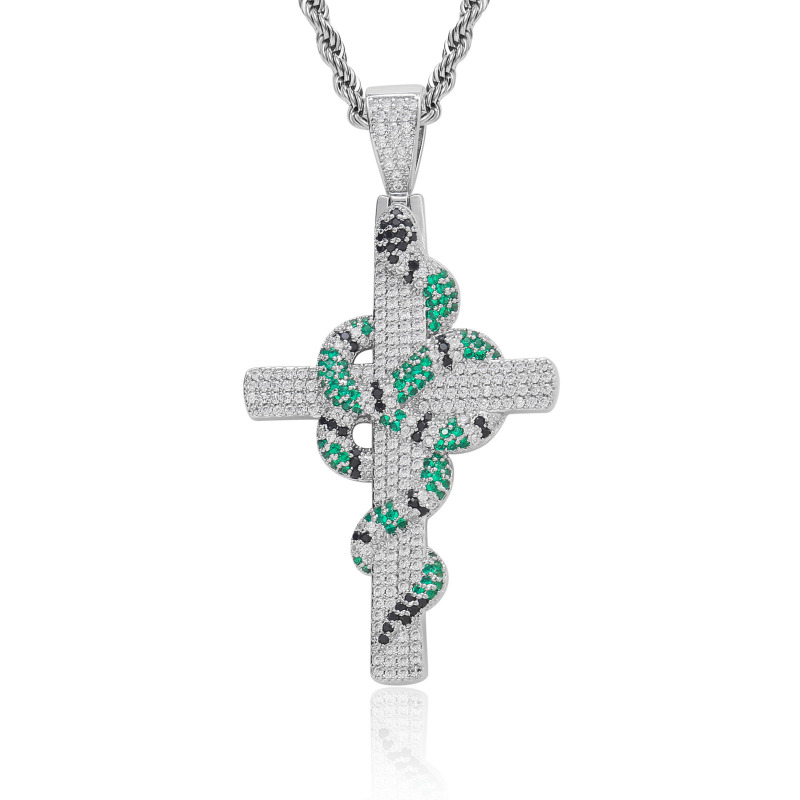 Cross & Snake Pendant