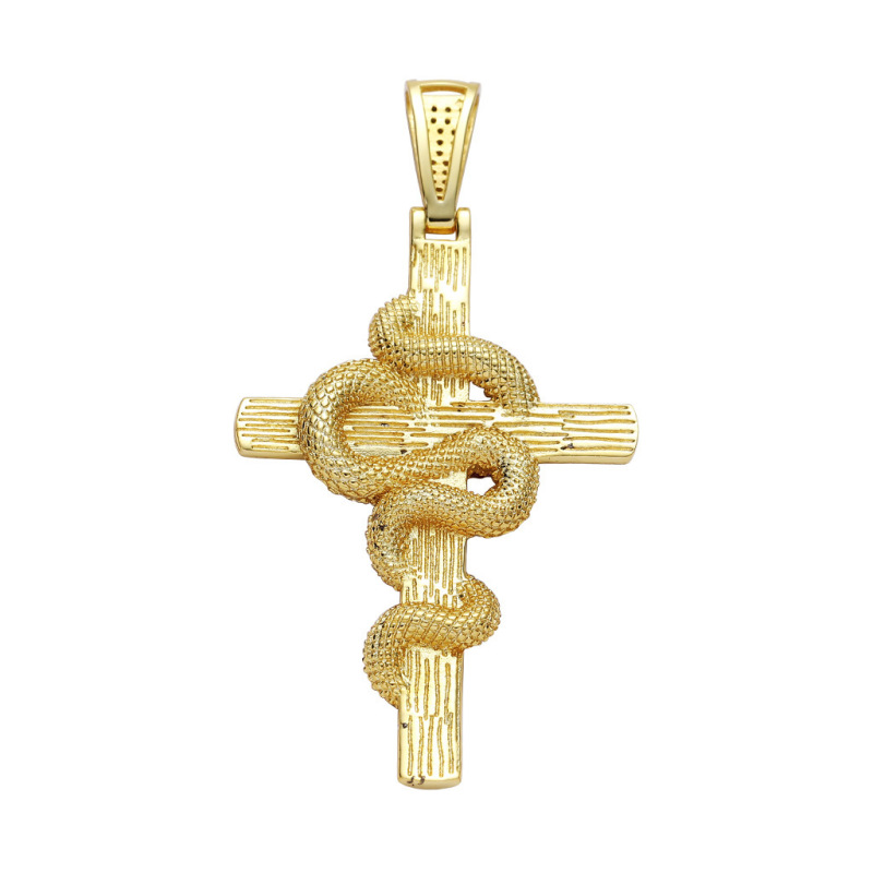 Cross & Snake Pendant