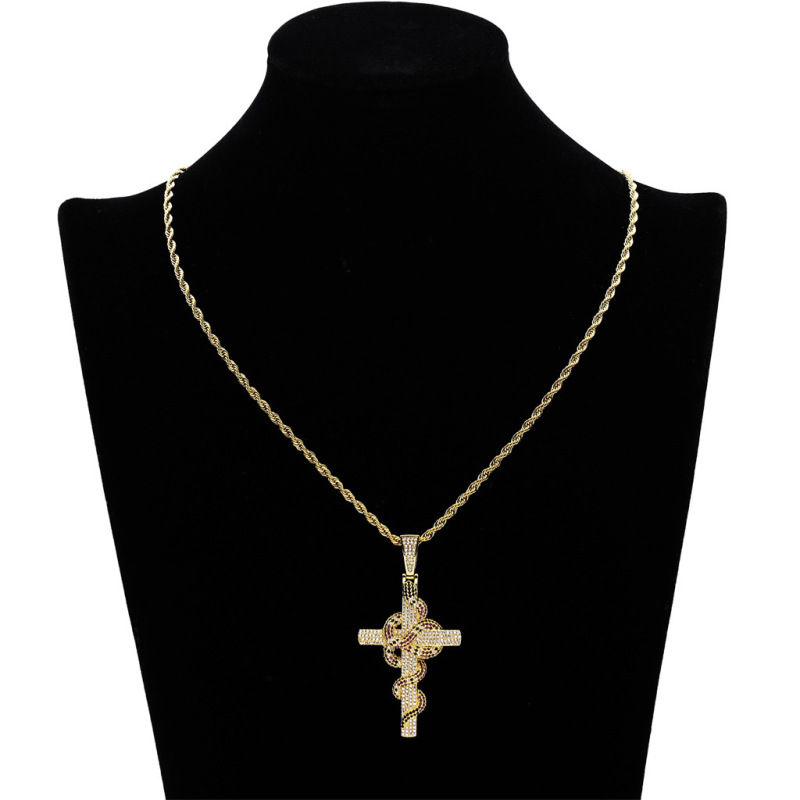 Cross & Snake Pendant