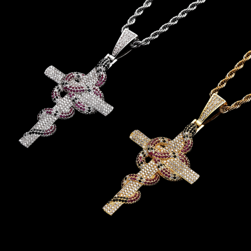 Cross & Snake Pendant