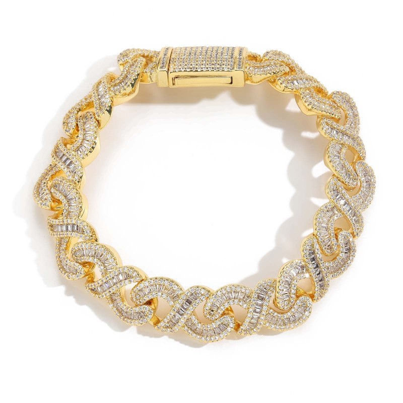 12mm Baguette Diamond Cuban Bracelet/Chain