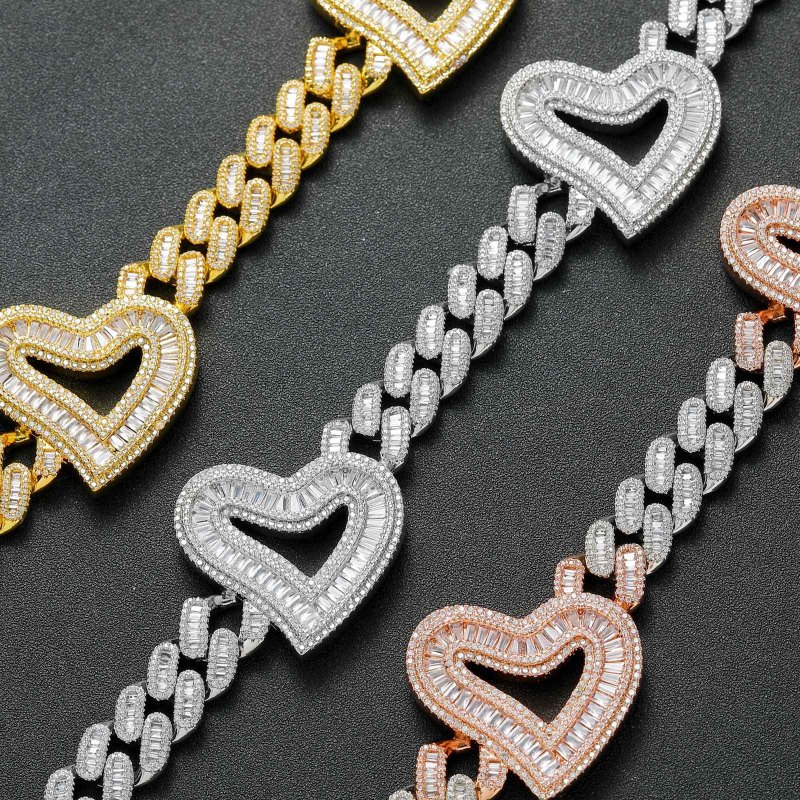 16mm Heart Cuban Chain