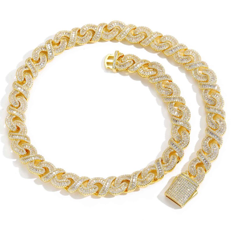 12mm Baguette Diamond Cuban Bracelet/Chain