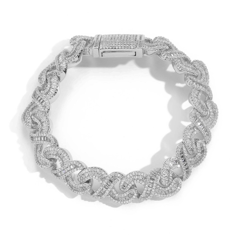 12mm Baguette Diamond Cuban Bracelet/Chain