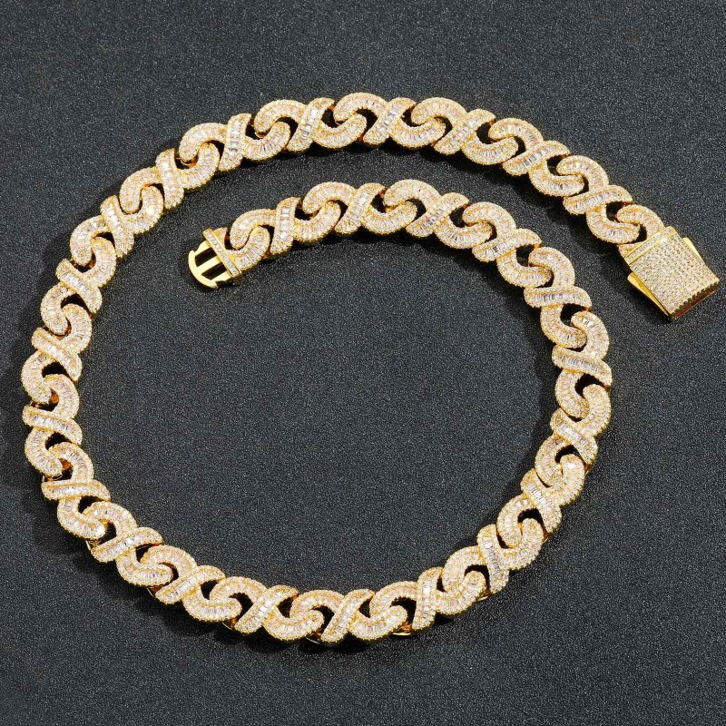 12mm Baguette Diamond Cuban Bracelet/Chain