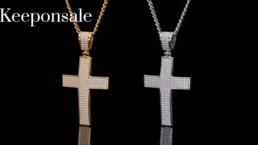 1.6CT Cross Pendant Pave Moissanite In Sterling Silver