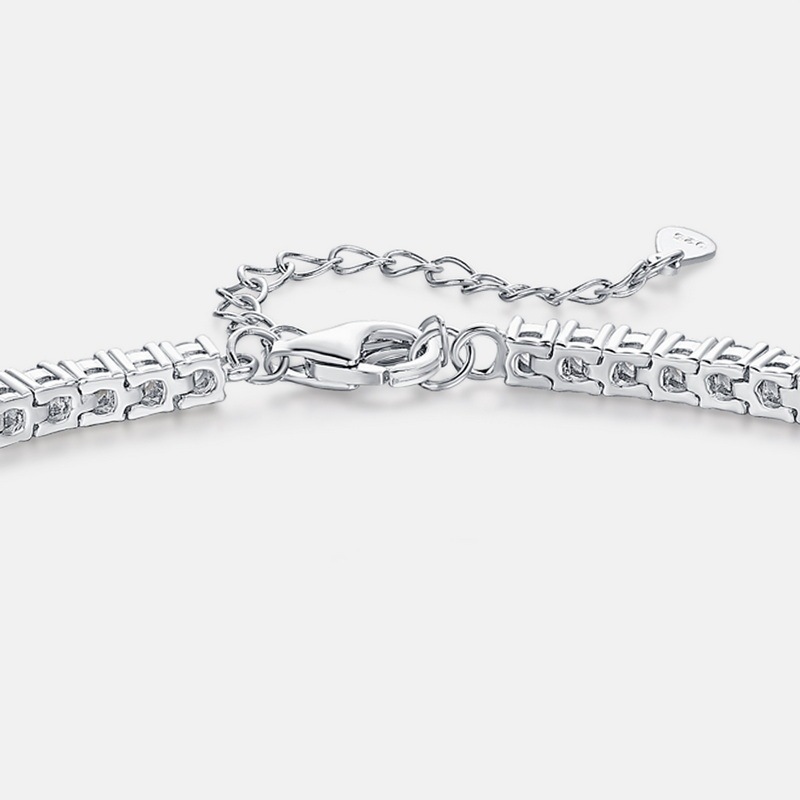 Heart Tennis Bracelet In Sterling Silver 8''