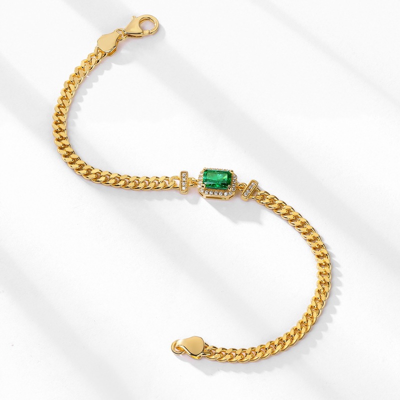 Brilliant Emerald Bracelet In Sterling Silver