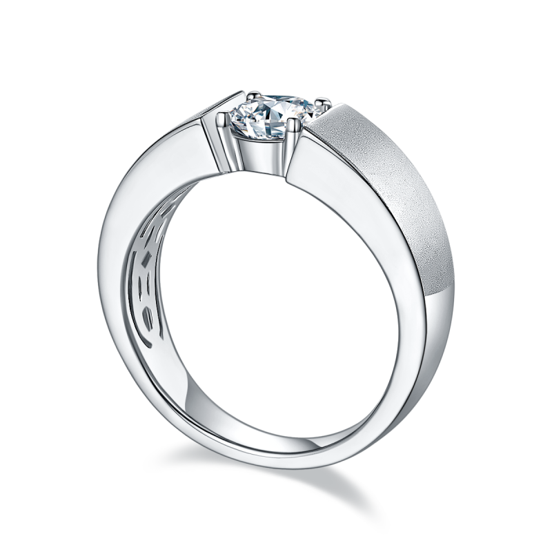 1CT Moissanite Ring In Sterling Silver